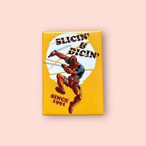 Vintage 1991 Spiderman Slicing And Dicing Refrigerator Magnet